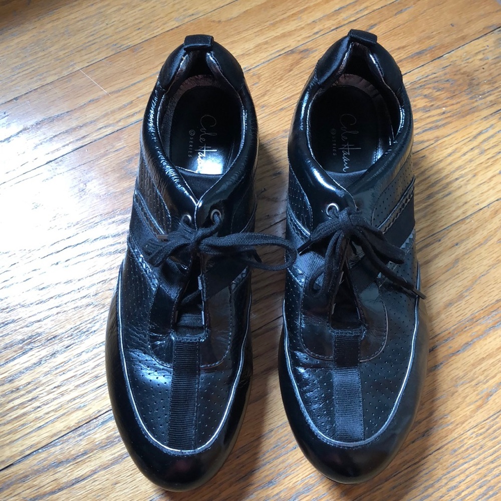 cole haan / nike air sole black sneakers
